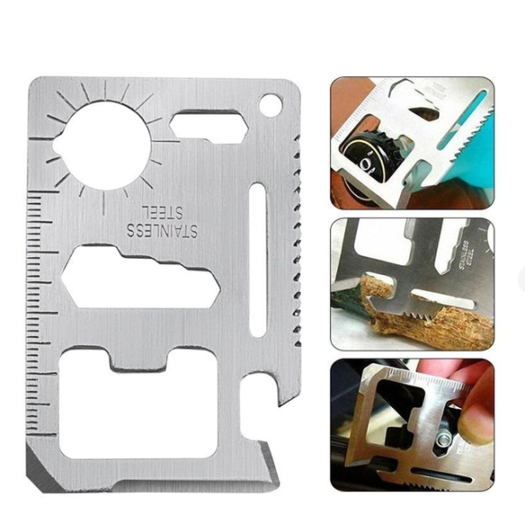 Карта - мультитул из нержавеющей стали для выживания 11в1 / Мультиинструмент "Гайдельберг"